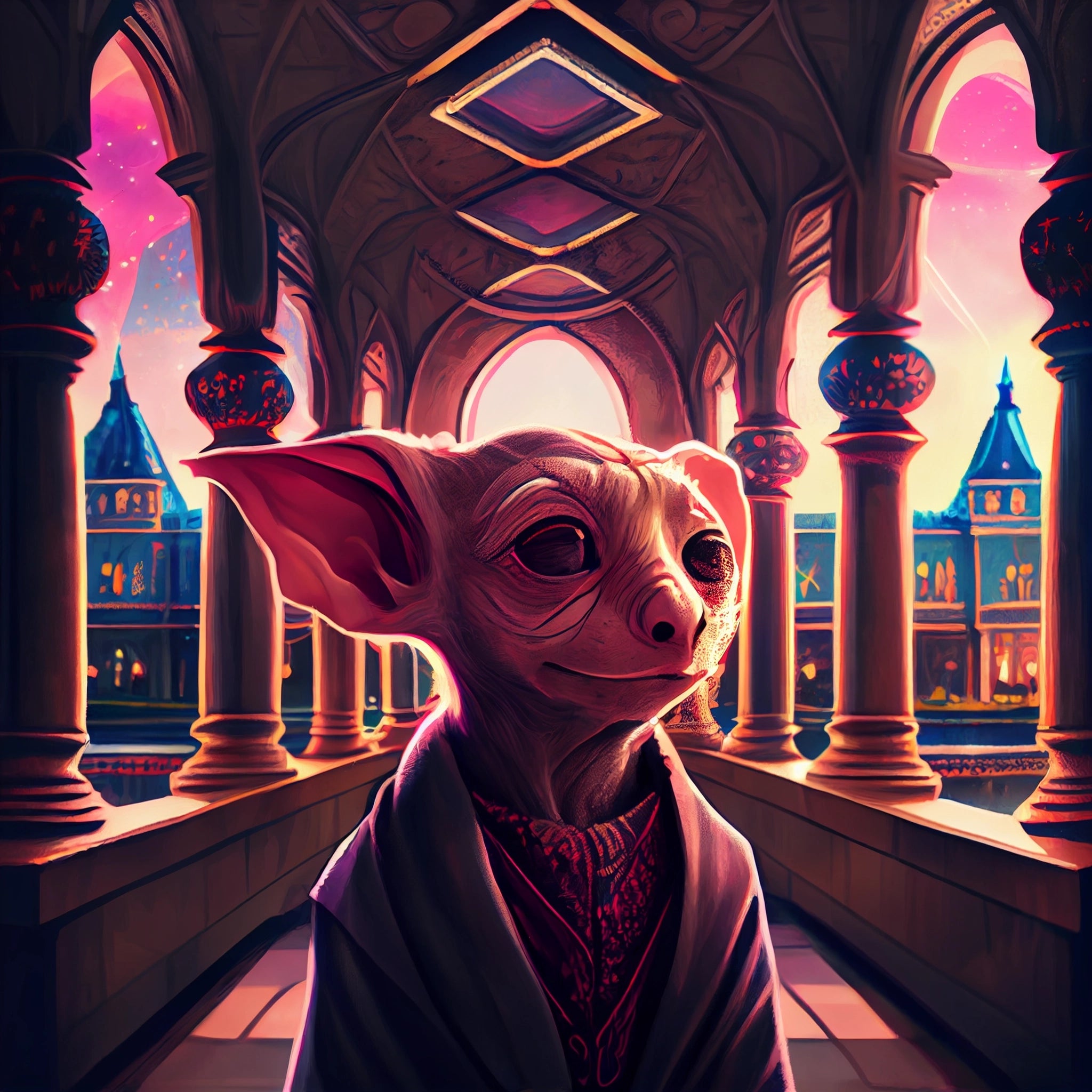 "Magical Companion: Digital Artwork Print of Dobby perfect for Kids', Adult, & Gaming Room Wall Decor"