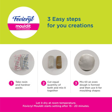 Fevicryl Mould It, 900 g, Clay Set for Modelling and Sculpting, Air Dry Clay for Art & Craft