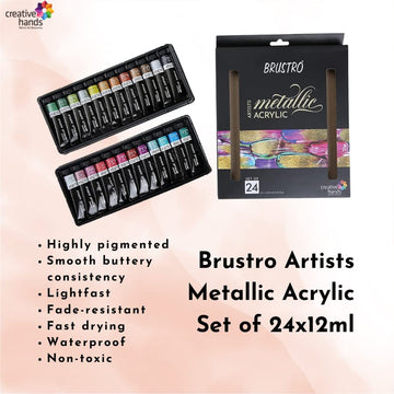 Brustro Artists Metallic Acrylic Set of 24 x 12 ML