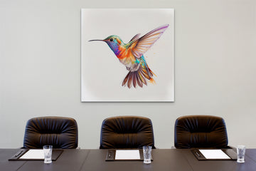 Vibrant Flight: A Pencil Color Art Print of a Flying Hummingbird