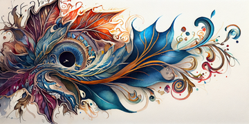 Mesmerizing Gaze: Vibrant Watercolor Art Print of an Abstract Eye