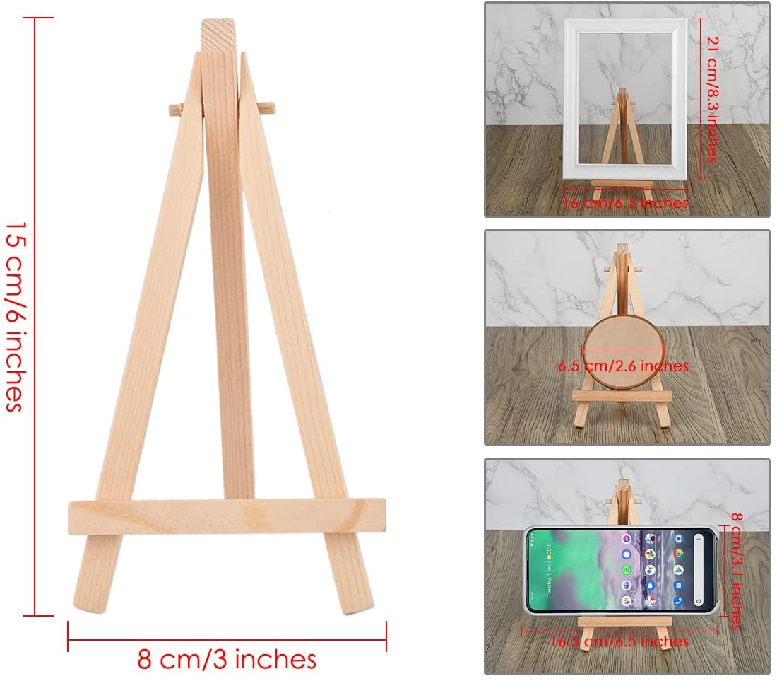  12 Pack 9 Inch Wood Easels, Easel Stand for Painting