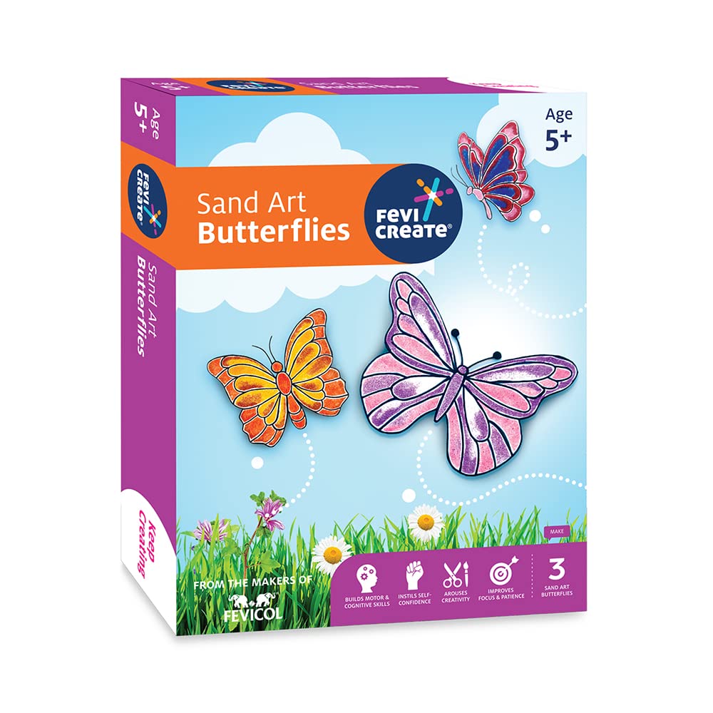 Pidilite Fevicreate Make Your Own Sand Art Butterflies Learning Craft & DIY Kit